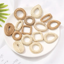 Load image into Gallery viewer, Rattan Weaving Earring Findings, Boho earring making, Hawaii Vacation Style Cute Earrings for girl ,Handmade Earring Finding BS004
