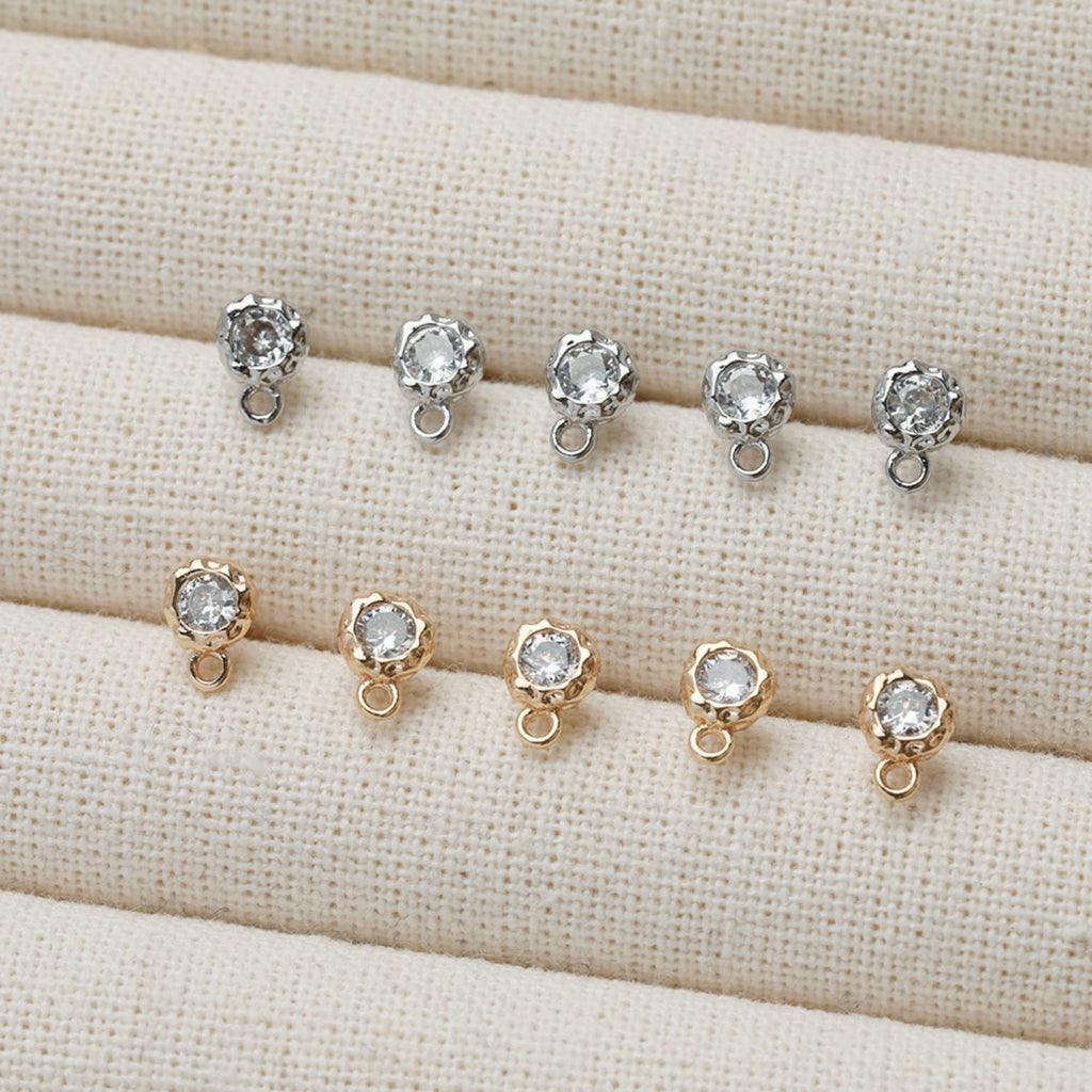 قرط دائري مطروق، دبوس من الفضة الاسترلينية 925، مرصع بأحجار الزركونيا المكعبة، أقراط خالية من النيكل، قرط أذن دائري غير منتظم الشكل مع حلقة JG074