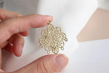 Cargar imagen en el visor de la galería, Dije bohemio, conector bohemio, conector para pulsera y collar, chapado en oro auténtico de 14 quilates, accesorios de joyería GZ660