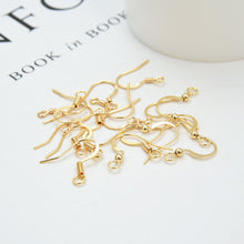 Load image into Gallery viewer, 20PCS- 14K Gold Plated Ear Wires, Gold Earring Earring Hooks, Fish Hooks, Ear Wires for Jewelry Making JY018-ZX7011