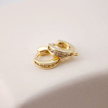 تحميل الصورة إلى عارض المعرض، أقراط دائرية مرصعة بالزركونيوم المكعب، أقراط دائرية مطلية بالذهب مع حلقة، نتائج أقراط دائرية من صنعك، لوازم أقراط يدوية الصنع D0126