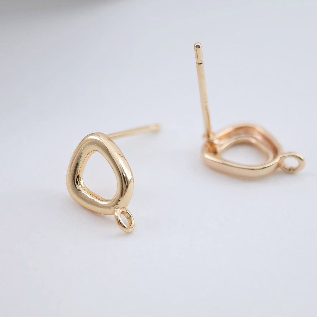 4pcs Irregular Ear Post With Loop, S925 Silver Ear Pin Nickel Free Earrings, Geometric Ear Stud, Hypoallergenic Earring Findings ZX245