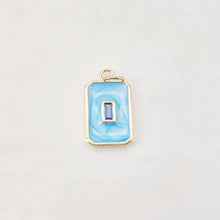 Load image into Gallery viewer, CZ Pave Rectangular Charm, Enamel Pendant, Bracelet Necklace Pendant, 14K Real Gold Plated, Jewelry Findings S20660
