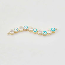 تحميل الصورة إلى عارض المعرض، دلاية عين شريرة مطلية بالمينا، موصل عين مطلي بالذهب عيار 18 قيراط، 45 مم، لصنع الأساور، إكسسوارات المجوهرات S20656