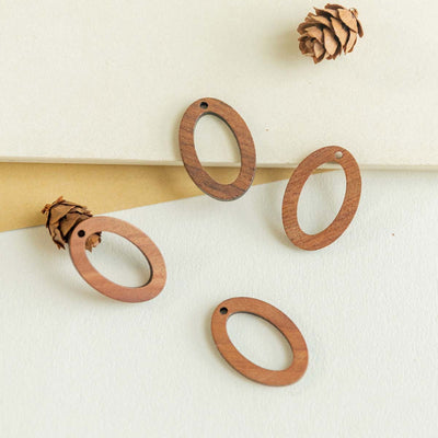 10PCS Over Openwork Geometric Wooden Pendant, Necklace Making Findings JT088