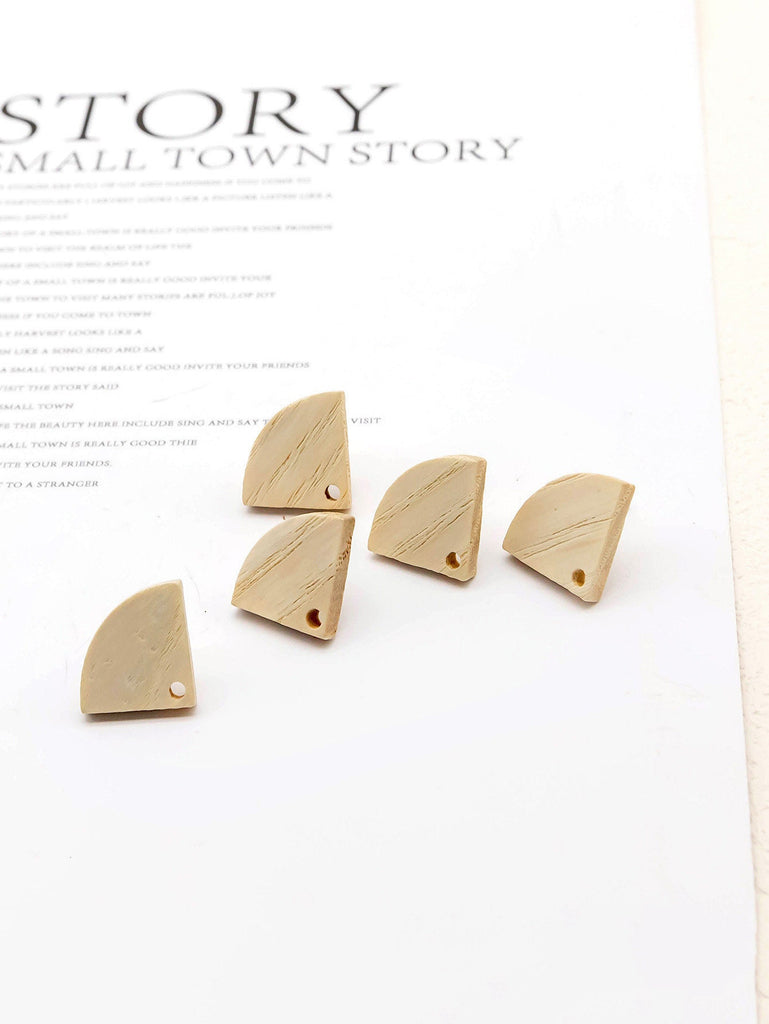 4PCS  Wood Earrings,  FanShaped Wooden Earrings for women,Reclaimed Ash Wood, Nickel Free, Geometric Statement Earrings Finding  JT907