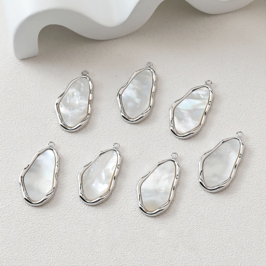 Irregular Shell Pendant, 14K Gold/Silver Plated, Jewelry Making Findings JH013