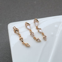 Load image into Gallery viewer, CZ Pave Leaf Charm, Cubic Zircon Crystal Leaf Pendant, Bracelet Necklace Pendant, 14K Real Gold Plated Charm, Jewelry Findings HL019-F190