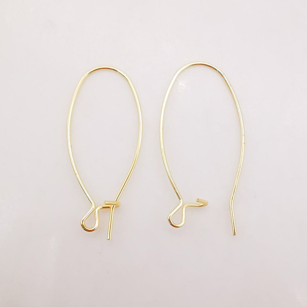 20pcs- Hoop Earring Finding, 20mm, 30mm, 14K Gold Plated Nickel Free Oval Earring Hoops, DIY Earring Charms, Earring Making Findings Z087