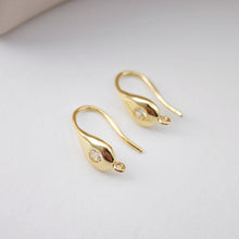 Load image into Gallery viewer, 18K Gold Plated Ear Wires, Cubic Pave Earring Hooks, Nickel Free, Fish Hooks, Ear Wires for Jewelry Making D0164