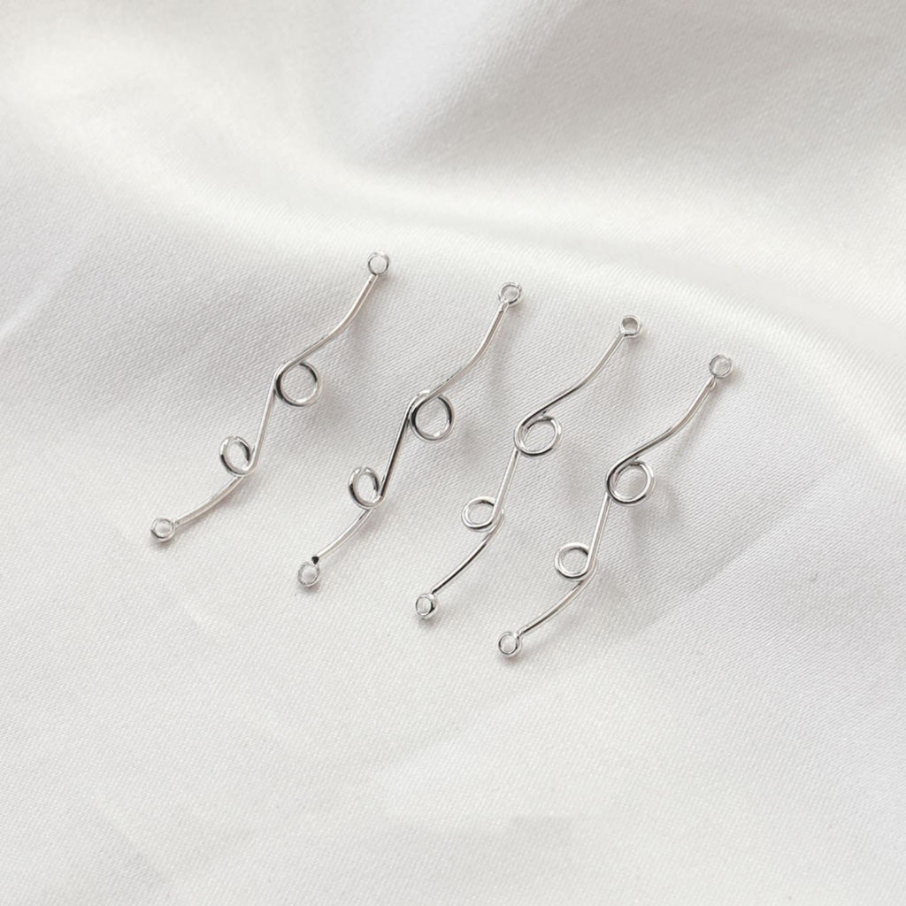 10pcs Danity Line Connector with loops, 29mm, 14K Gold/Silver Plated Earring Making Findings, Jewelry Findings JG037
