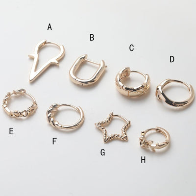 Hoop Collection, Daily Earrings, Minimalist Hoop Earrings, U Shape, 14K Gold Plated, Huggie Hoops Earring Finding, Silver Hoops GZ721