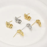 Pendientes de lava irregulares con aro, pendientes de plata S925 sin níquel, pendientes de botón de oro/plata, accesorios hipoalergénicos LL171-D0308