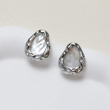 Load image into Gallery viewer, Irregular Shell Earring Post, 14K Gold/Silver Plated, S925 Silver Pin Nickel Free Earrings, Hypoallergenic Earring Findings GZ368