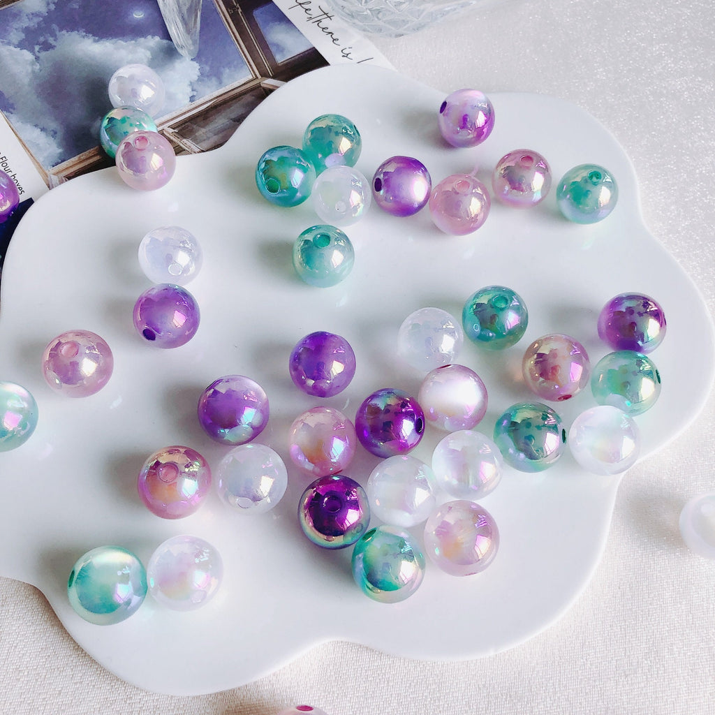 10pcs Glass Bubble Beads, Hand Blown Hollow Globes for Jewelry Making, DIY Beads Finding MY120