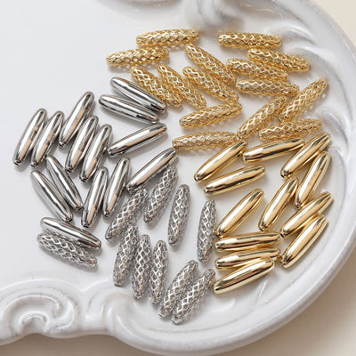 Vintage Oval Spacer Beads,14K Gold Plated,Openwork Oval Spacer Beads,Necklace and Earring Maker Beads,Jewelry Finding SC003