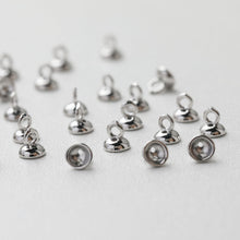 Load image into Gallery viewer, 10pcs Beads Caps with holes, Bead Cones, 18K Gold Plated, With Loop, 4.3*4.3mm, Pearl Bead Caps, Jewelry Making GE111