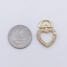 تحميل الصورة إلى عارض المعرض، مشبك جراد البحر دوار على شكل قلب، مطلي بالذهب اللامع عيار 18 قيراطًا، مقاس 29×20 مم، لوازم صناعة القلائد والأساور، قطع مجوهرات S20600