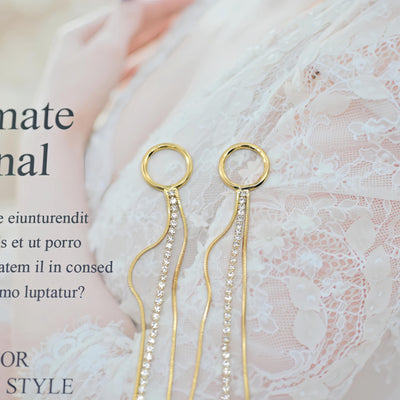 10pcs Gold Chain Tassel Pendant, Rhinestone Chain Charm, Cubic Zirconia, 18K Gold Plated Earring Chain Pendant, Earring Findings ZX085