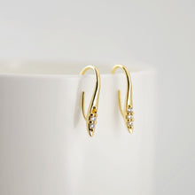 Load image into Gallery viewer, 18K Gold Plated Ear Wires, Cubic Pave Earring Hooks, Nickel Free, Fish Hooks, Ear Wires for Jewelry Making D0180