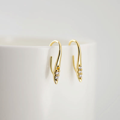18K Gold Plated Ear Wires, Cubic Pave Earring Hooks, Nickel Free, Fish Hooks, Ear Wires for Jewelry Making D0180
