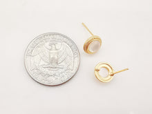 Load image into Gallery viewer, 4PCS Faux Opal Stud Earring Post, Dainty 18K Gold Plated, Round Stud Earring With Loop, S925 Silver Ear Pin,Ear Post,Earring Finding ZX035