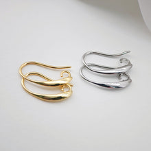 Load image into Gallery viewer, 20PCS- 10x19mm 18K Gold Plated Ear Wires, Gold Earring Earring Hooks, Fish Hooks, Ear Wires for Jewelry Making S834