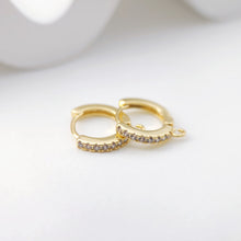 تحميل الصورة إلى عارض المعرض، أقراط دائرية مرصعة بأحجار الزركونيا المكعبة، أقراط دائرية مطلية بالذهب مع حلقة، نتائج أقراط دائرية من صنعك، لوازم أقراط يدوية الصنع D0109