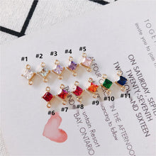 Cargar imagen en el visor de la galería, 10 conectores de cristal rómbico, colgantes de cristal, chapados en oro de 18 quilates, accesorios de joyería MY078-F233