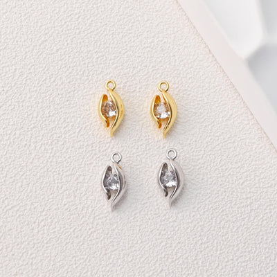 Horse Eye Charm, Oval Shape Pendant, CZ Pave Horse Eye Charm,  18K Gold Plated, For Necklace And Earrings Making, Jewelry Findings D0497