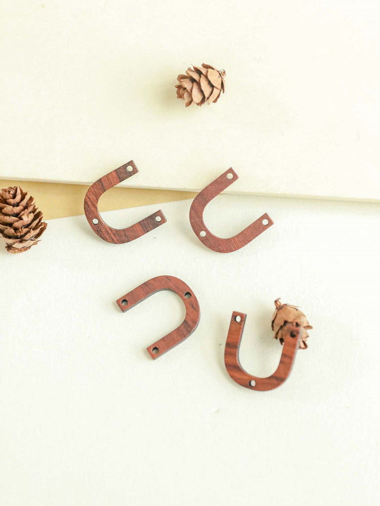 2PCS Arches Geometric Charm, Wooden Pendant, Necklace Making Findings JT047