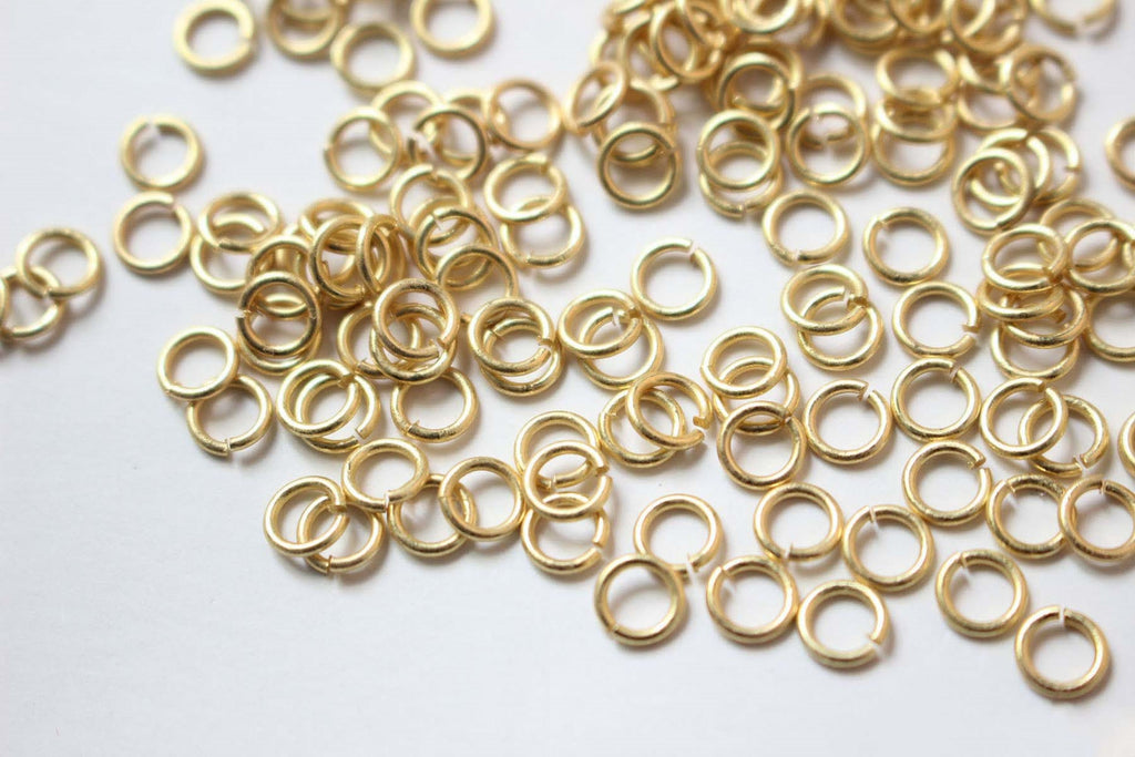100pcs Matte Gold Jump Rings for Jewelry Making, Thickened Gold Plated Open Jump Ring, Jump Rings for Keychains , 4mm 5mm 7mm GZ321