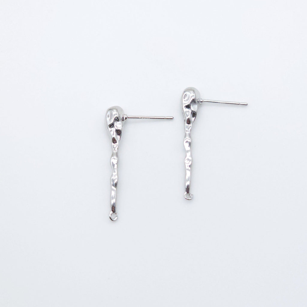 Pendiente de oreja martillado con aro, pendiente de plata S925 sin níquel, pendiente de botón dorado/plateado, accesorios hipoalergénicos ZX102