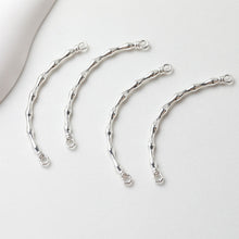 Load image into Gallery viewer, Bamboo Curved Connector with loops, 14K Gold/Silver Plated Bracelet Making Findings, Bracelet Jewelry Findings GE106