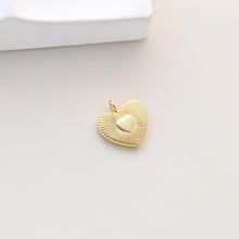 Cargar imagen en el visor de la galería, Dijes de corazón cúbico, dijes de amor con pavé de circonitas cúbicas bañados en oro de 18 quilates, colgantes para hacer pulseras y collares, accesorios de joyería S1325