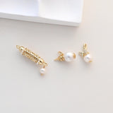 Hollow Connectors, Gourd Pendant, Pave CZ, Vintage Pendant, 18K Gold Plated, Pearl Charm, Bracelet/Necklace Making Charms S1332