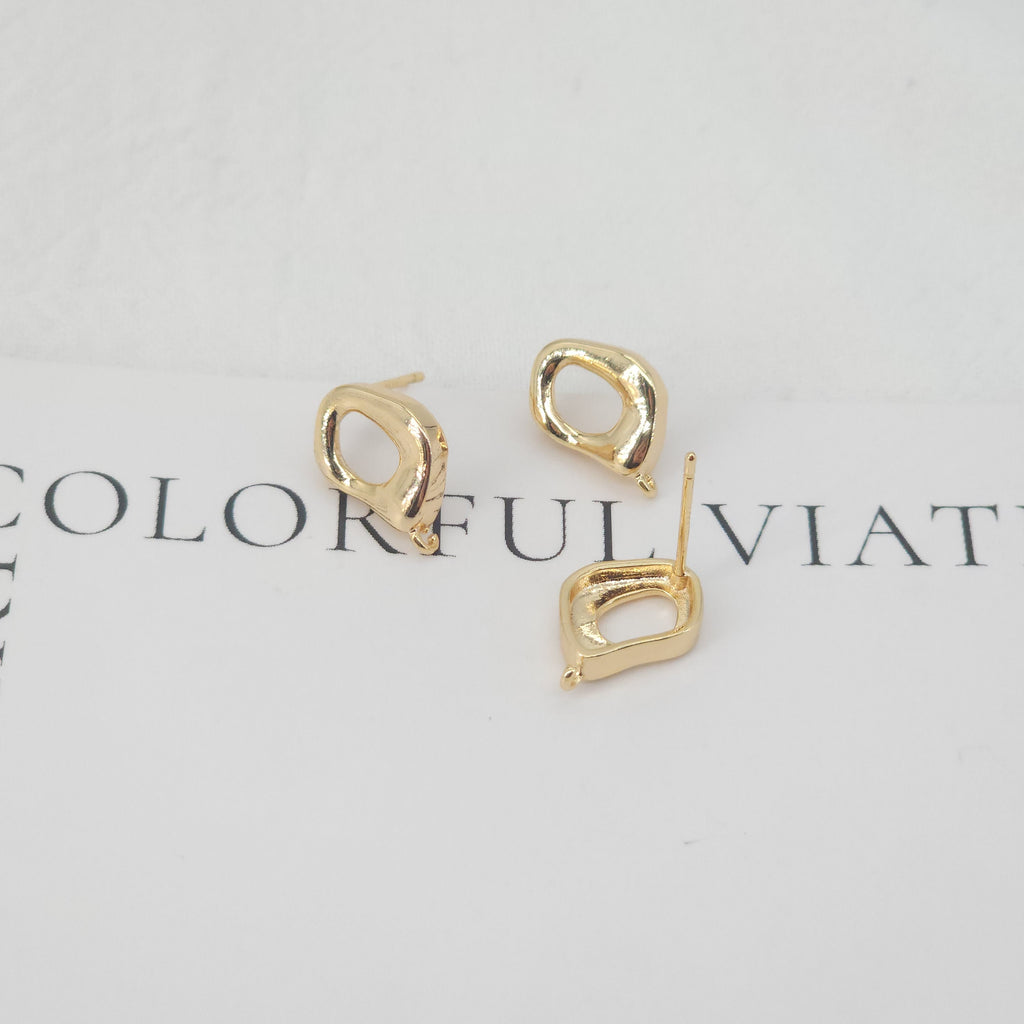 4pcs Irregular Ear Post With Loop, S925 Silver Ear Pin Nickel Free Earrings, Geometric Ear Stud, Hypoallergenic Earring Findings ZX036