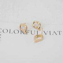 Load image into Gallery viewer, 4pcs Irregular Ear Post With Loop, S925 Silver Ear Pin Nickel Free Earrings, Geometric Ear Stud, Hypoallergenic Earring Findings ZX036