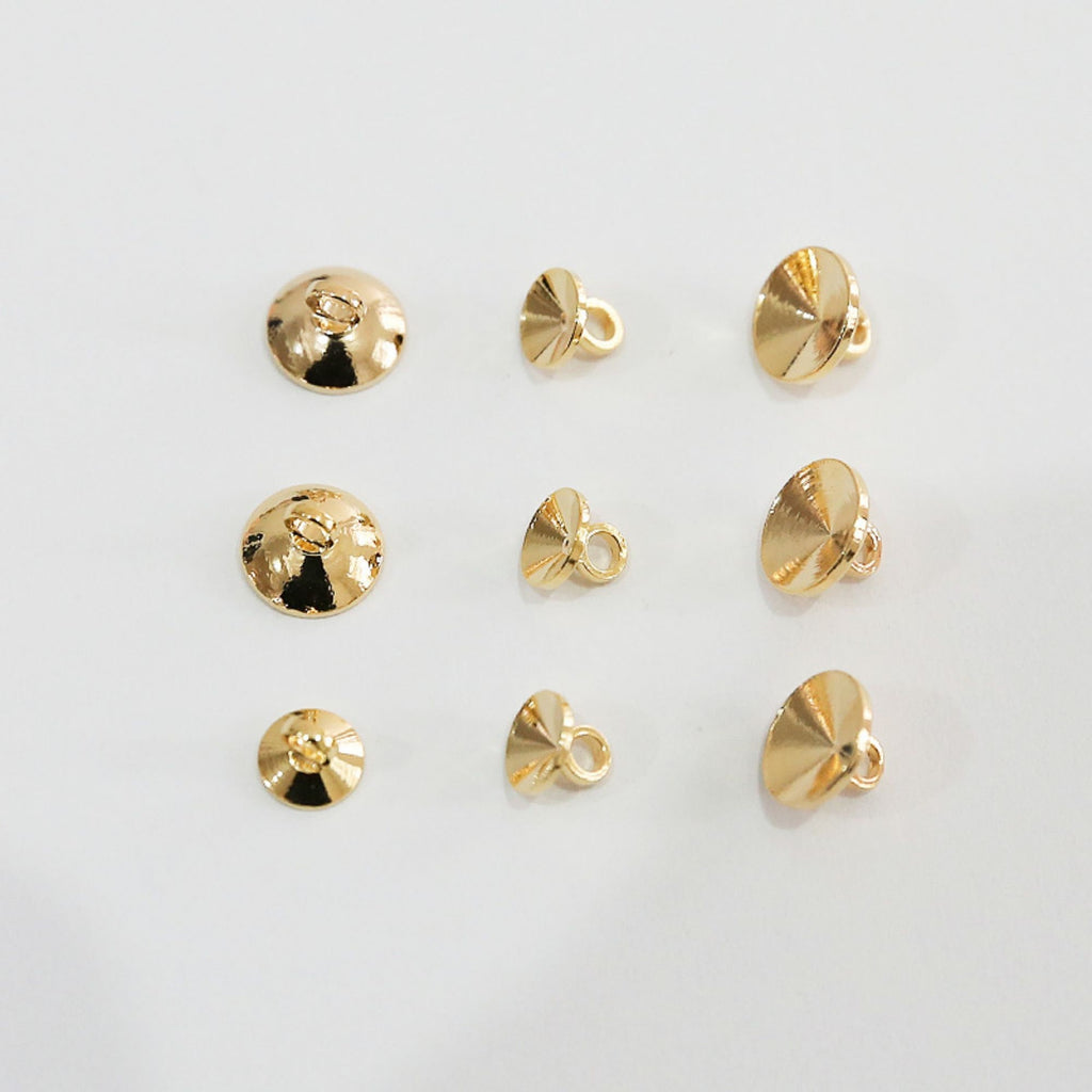 10pcs Beads Caps, Bead Cones, 18K Gold Plated, With Loop, 6mm, 8mm, Pearl Bead Caps, Jewelry Making BY015