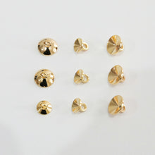 Load image into Gallery viewer, 10pcs Beads Caps, Bead Cones, 18K Gold Plated, With Loop, 6mm, 8mm, Pearl Bead Caps, Jewelry Making BY015