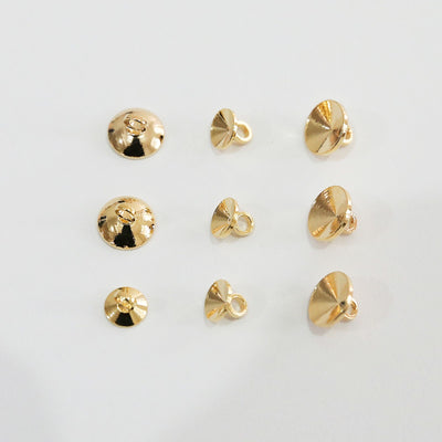 10pcs Beads Caps, Bead Cones, 18K Gold Plated, With Loop, 6mm, 8mm, Pearl Bead Caps, Jewelry Making BY015
