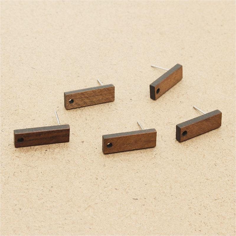 10PCS  rectangular Geometric Wooden Earring Findings, Nickel Free, Earring Finding PS029-JT006