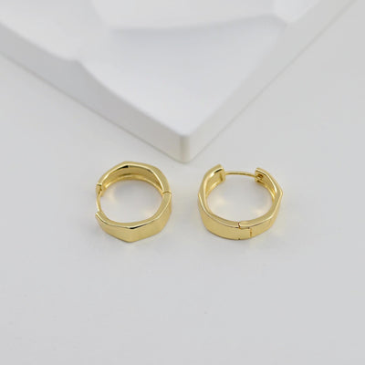 Gold Round Ear Hoops, 18K Gold/Silver Plated Leverback Earrings, Huggie Hoops Earring D0570