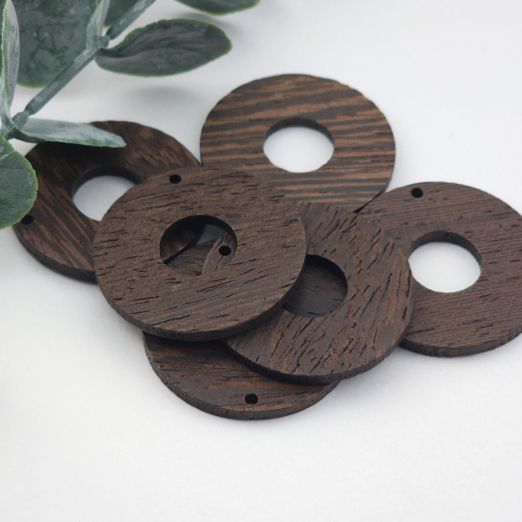 Round Geometric Shape Wood Charms, Wooden Pendant, Reclaimed Walnut Wood, Geometric Statement Wood Earrings Diy Ideas JT995