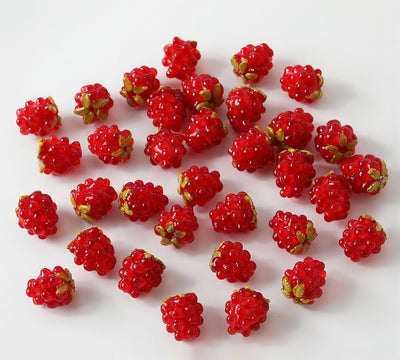 Red Raspberry Strawberry Glaze Beads, 12x13mm, Glaze Loose Beads for Jewelry Making, Bracelet DIY Beads Finding GZ059