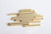 Load image into Gallery viewer, 10pc Long Bar Pendant, 18K Gold Plated Square Bar Charm, 1.5cm,2cm,2.5cm,3cm,3.5cm,4cm, Earring Making Findings ZZ060