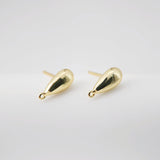 قرط متدلي مع حلقة، مطلي بالذهب عيار 18 قيراطًا، خالٍ من النيكل، قرط أذن على شكل دمعة، نتائج صنع المجوهرات D0208