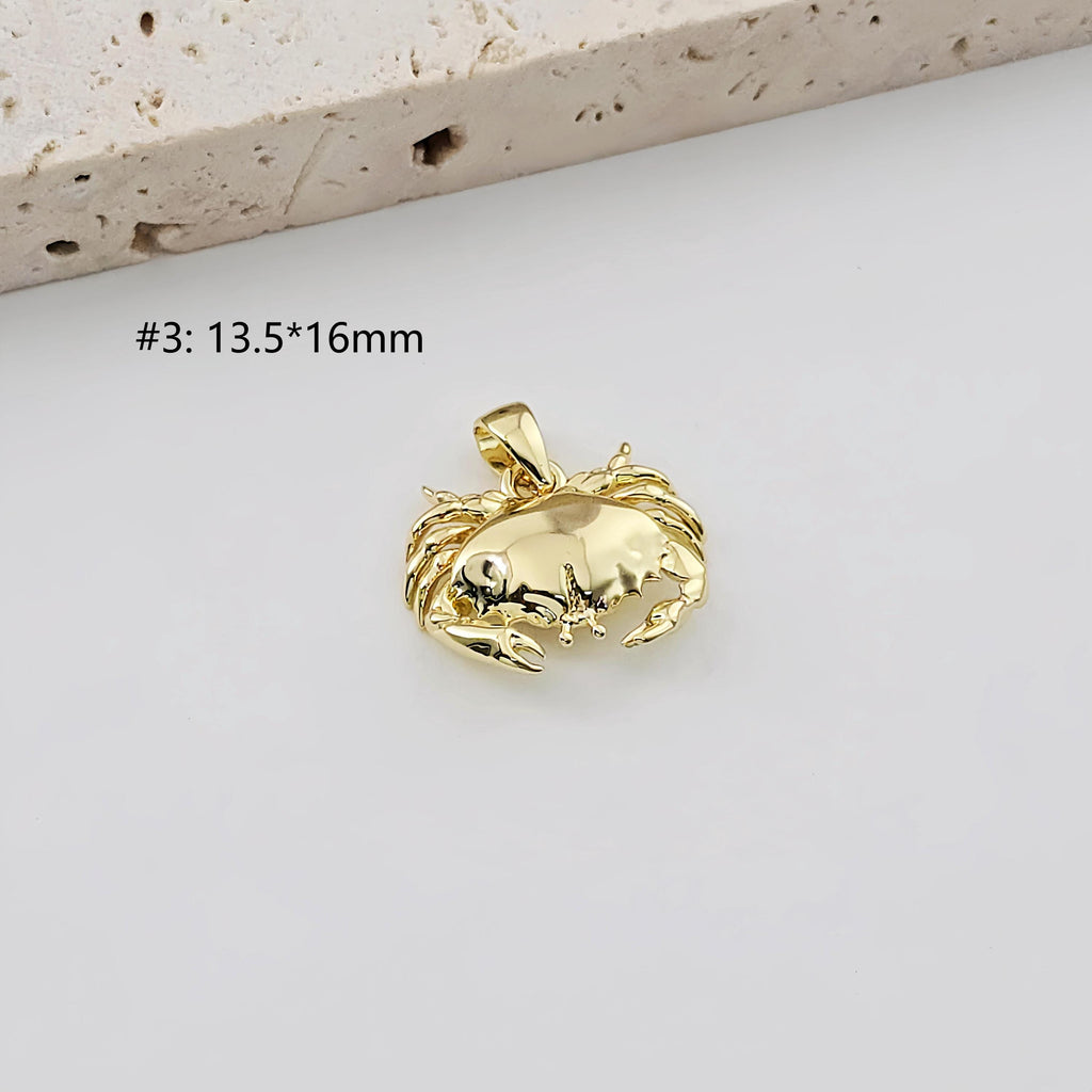 Gold Marine Life Pendant, 18k Gold Plated Brass Charm, Polish Gold Fish Pendant, Necklace Making, Jewelry Findings S1271