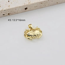Load image into Gallery viewer, Gold Marine Life Pendant, 18k Gold Plated Brass Charm, Polish Gold Fish Pendant, Necklace Making, Jewelry Findings S1271