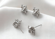 Load image into Gallery viewer, Irregular Ear Post With Loop, S925 Silver Ear Pin Nickel Free Earrings, Gold/Silver Ear Stud, Hypoallergenic Earring Findings G005